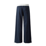 Vibrant Color Matching Loose Wide-Leg Pants