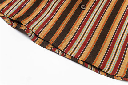 Vertical Stripe Retro Loose Summer Shirt