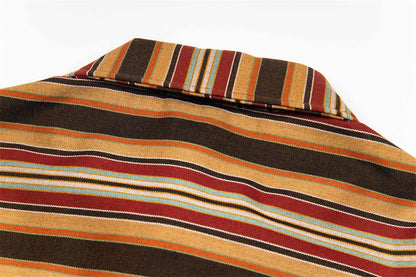 Vertical Stripe Retro Loose Summer Shirt