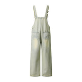 Embroidered Bear Denim Strap Pants Pants