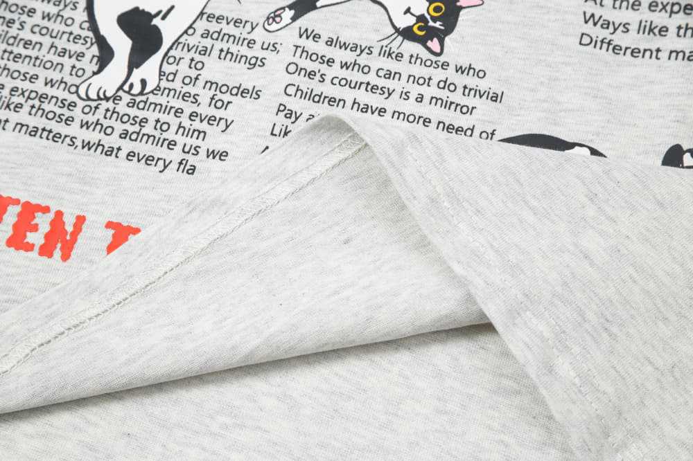 Cute Cat Print Loose Fit T-Shirt