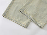 Embroidered Bear Denim Strap Pants Pants