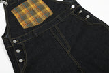 Trendy Irregular Contrast Plaid Denim Jump Suit