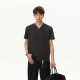 Solid Color V-Neck Mens T-Shirt