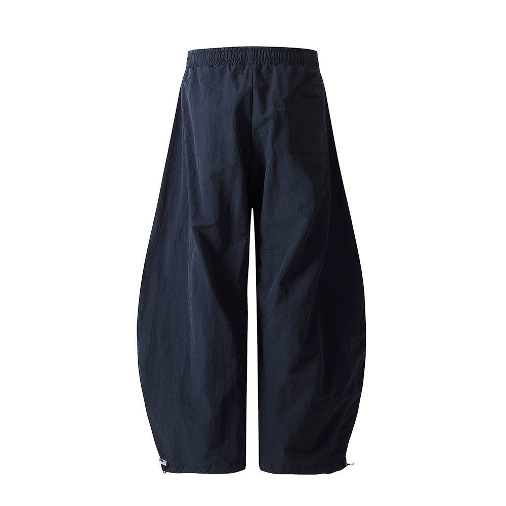 Wide Leg Drawstring Pleated Casual Pants