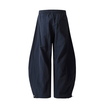 Wide Leg Drawstring Pleated Casual Pants