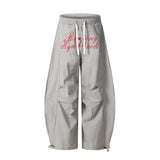 Wide Leg Drawstring Pleated Casual Pants