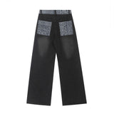 Colorful Embroidered Straight Leg Jeans