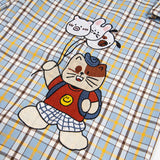 Casual Cartoon Embroidered Plaid Wide Pants