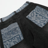 Colorful Embroidered Straight Leg Jeans