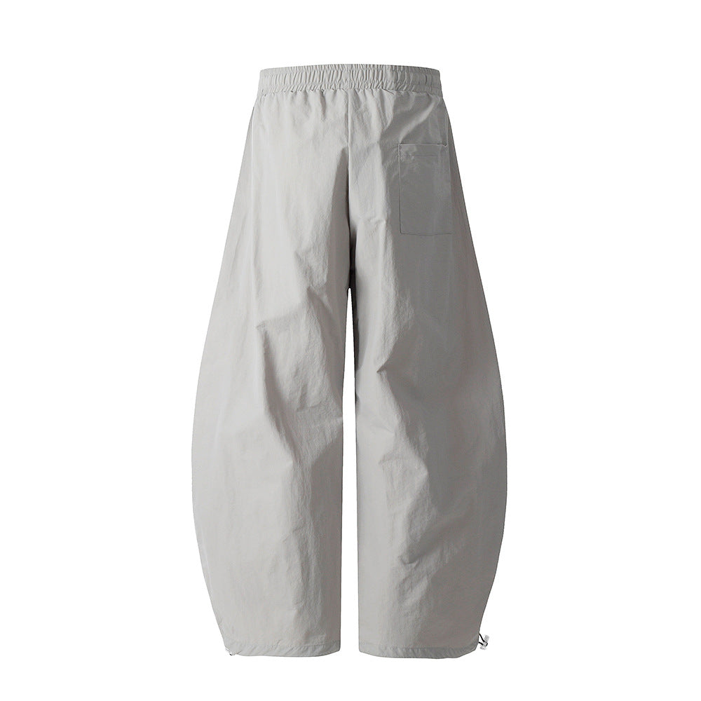 Wide Leg Drawstring Pleated Casual Pants
