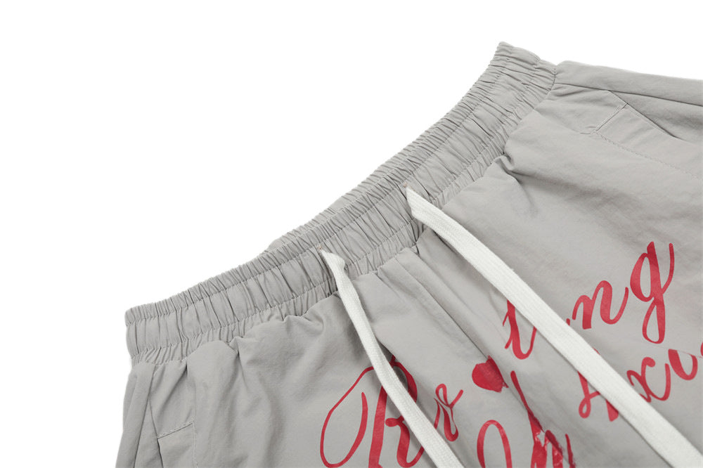 Wide Leg Drawstring Pleated Casual Pants