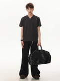 Solid Color V-Neck Mens T-Shirt