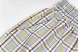 Casual Cartoon Embroidered Plaid Wide Pants