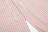 Vertical Stripe Casual Straight Drawstring Pants