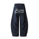 Wide Leg Drawstring Pleated Casual Pants