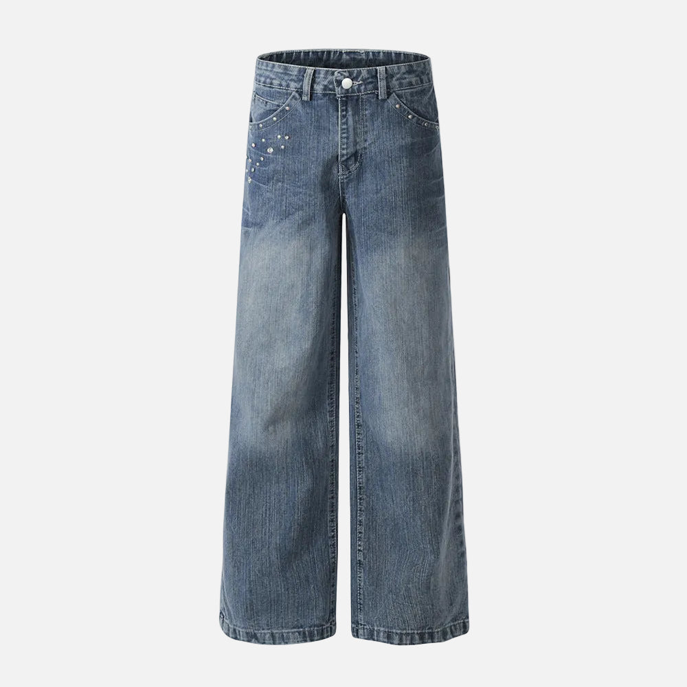 Stylish Wide Leg Rock Stud Pants