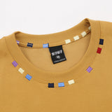 Color Block Embroidered Trendy Crewneck T-Shirt