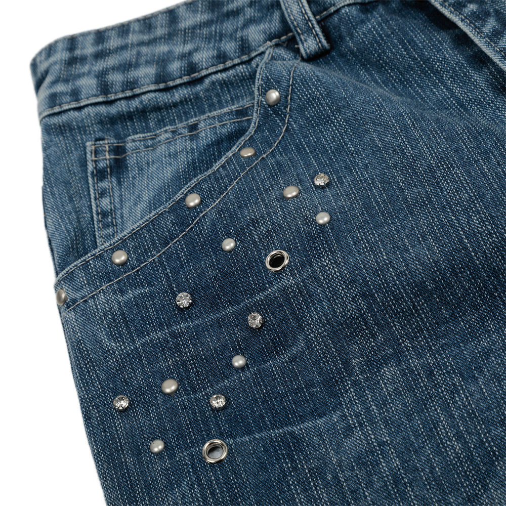 Stylish Wide Leg Rock Stud Pants