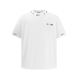 Color Block Embroidered Trendy Crewneck T-Shirt