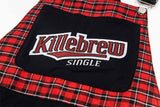 Plaid Denim Overalls with Contrast Stitching Jump Suit