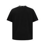 Color Block Embroidered Trendy Crewneck T-Shirt