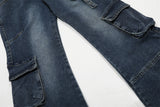 Multi Pocket Wide Leg Denim