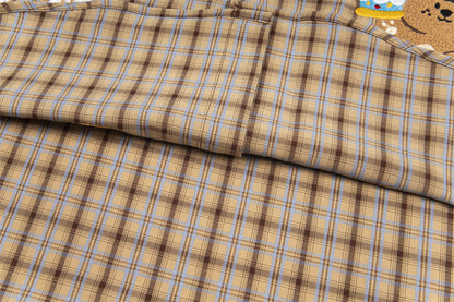 Loose Fun Cartoon Bear Plaid Shirt