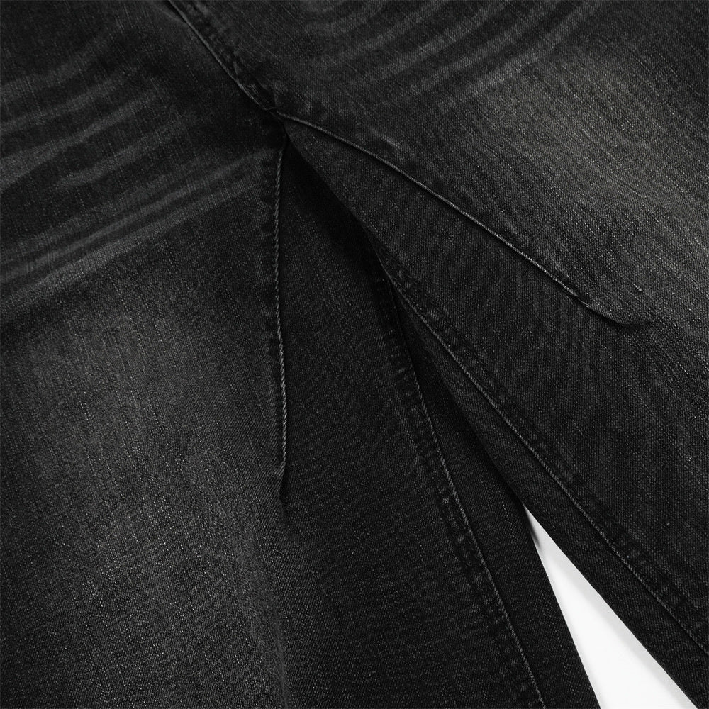 Retro Denim Scimitar Wide Leg Jeans