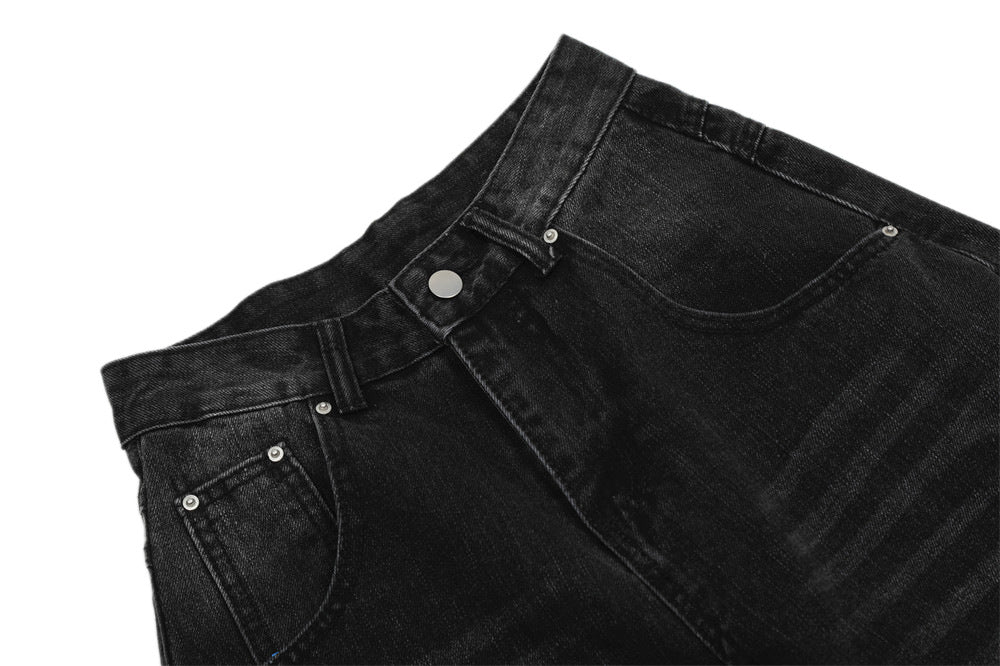 Retro Denim Scimitar Wide Leg Jeans