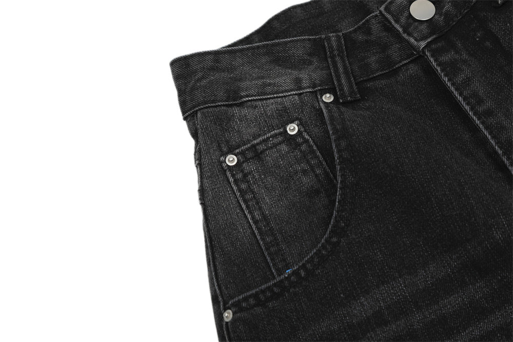 Retro Denim Scimitar Wide Leg Jeans
