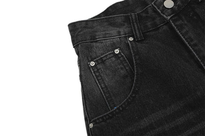 Retro Denim Scimitar Wide Leg Jeans