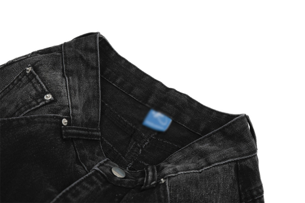 Retro Denim Scimitar Wide Leg Jeans