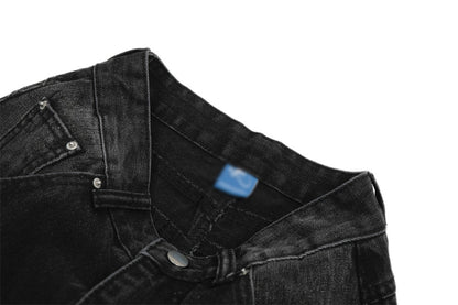 Retro Denim Scimitar Wide Leg Jeans