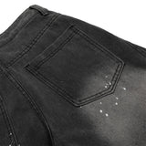 Ink Splash Wide Denim Trousers