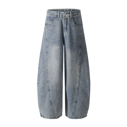Ink Splash Wide Denim Trousers