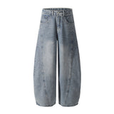 Ink Splash Wide Denim Trousers