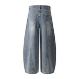 Ink Splash Wide Denim Trousers