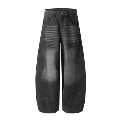 Ink Splash Wide Denim Trousers