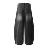 Ink Splash Wide Denim Trousers