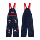Colorblock Corduroy Strap Pants
