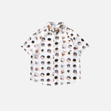 Cool Cat Print Loose Summer Shirt