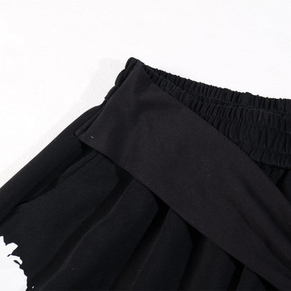 Gothing Street Character Print Wide Leg Sweatpants