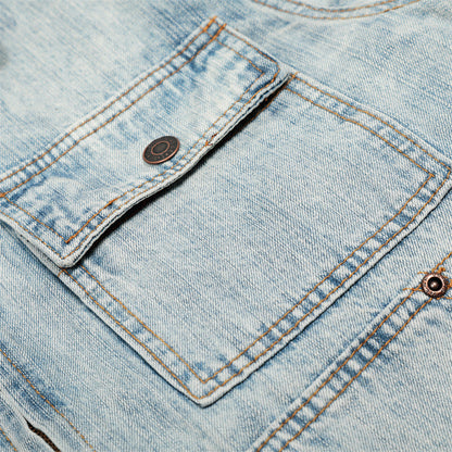 Punk Washed Loose Fit Denim Jacket