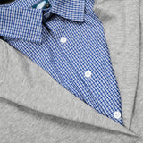 Men Stylish Plaid Collar Shirt Patchwork Hoodie