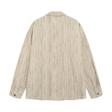 Whimsical Bear Embroidered Striped Long Sleeve Shirt