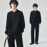 Flattering Stylish Oversized Half-Zip Casual Sweater
