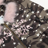 Vintage Streetwear Star Camo Hooded Sweatshirt