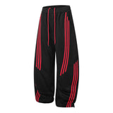 Versatile Bold Striped Athleisure Wide Leg Sweatpants