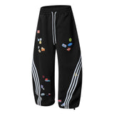 Flattering Striped Patchwork Loose Wide-Leg Sweatpant